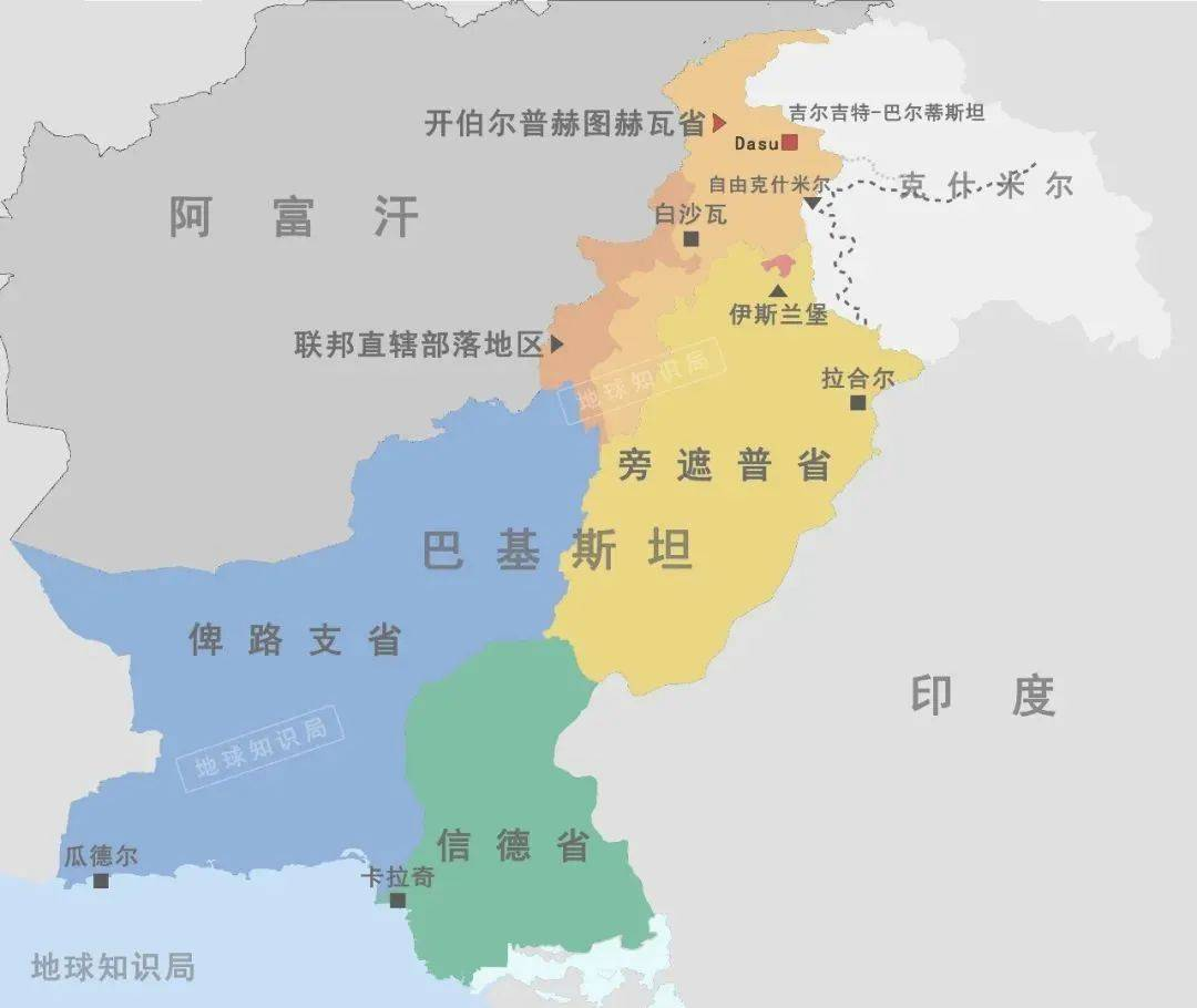中国巴基斯坦地图位置图片