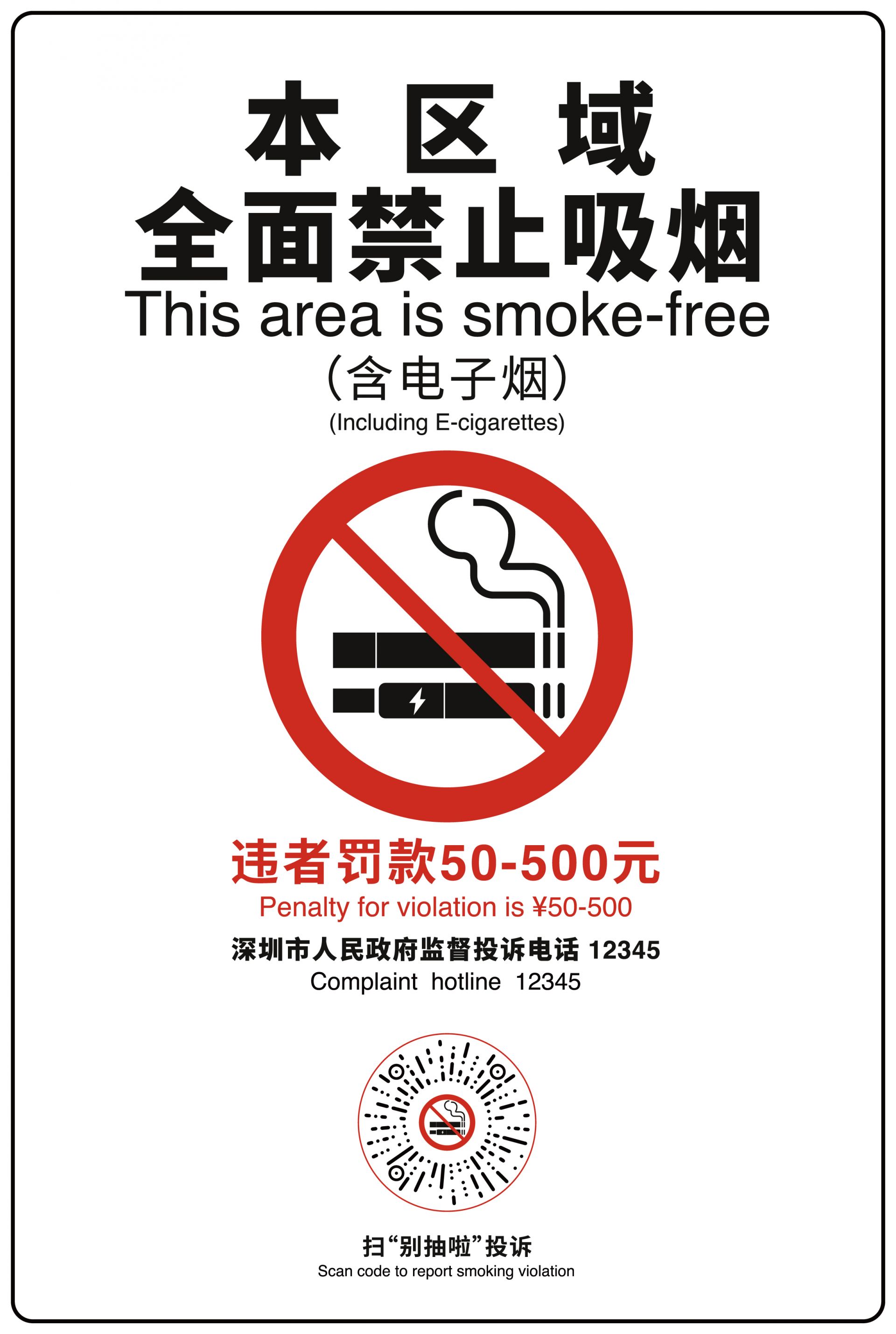 新版控烟标识共有六类:禁止吸烟标识,禁止吸烟公告,烟草制品销售场所