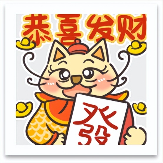 除夕之夜阿喵为你准备了拜年表情包和红包封面