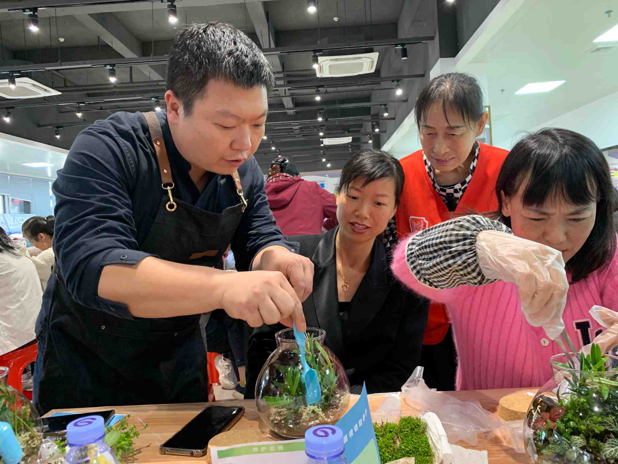 "植"观新生活——横岗街道六约南社区开展微景观绿植盆栽手工diy活动
